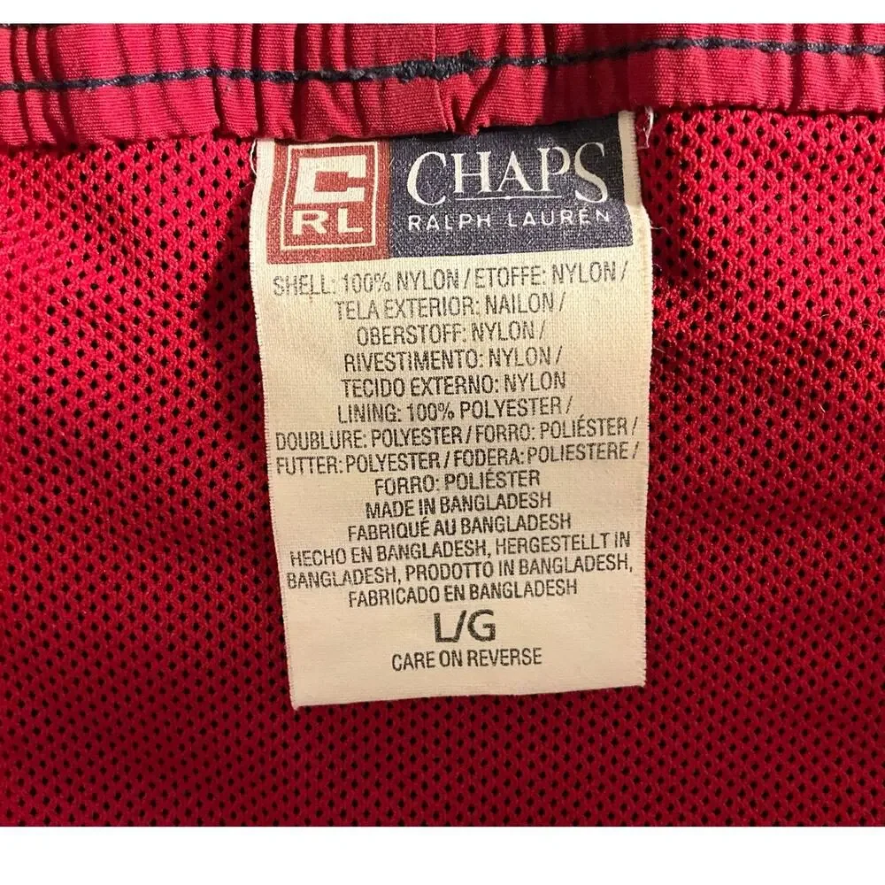 Vintage Chaps Ralph Lauren Sz L Lined Swim Trunks Shorts Pockets Drawstring